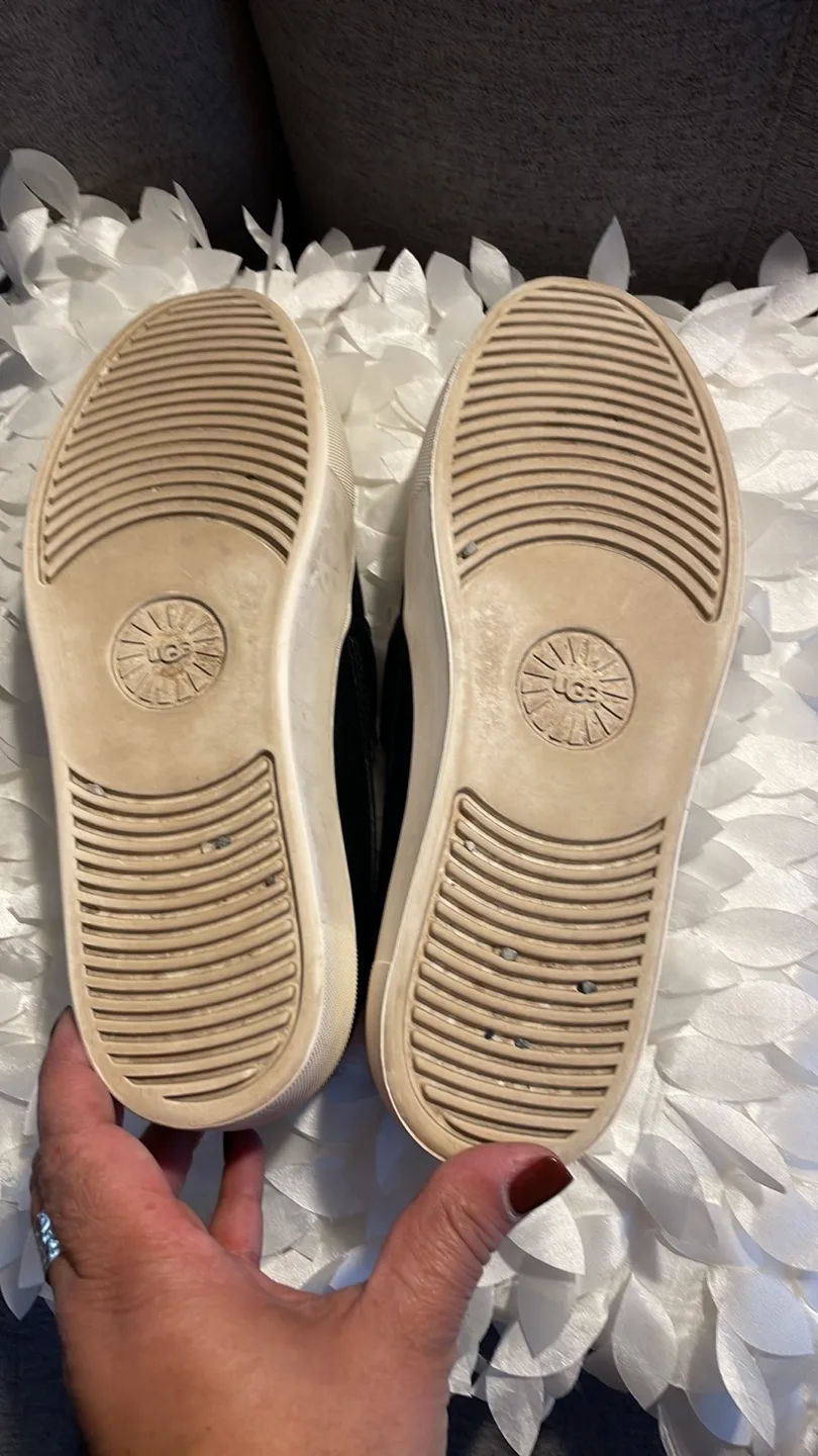 UGG Black Leather Slip On Sneakers image indicator(6)