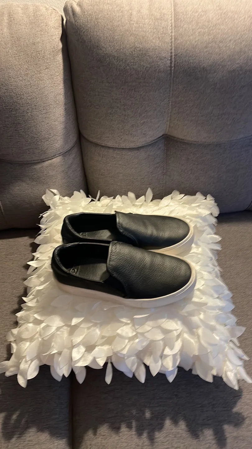 UGG Black Leather Slip On Sneakers image indicator(2)