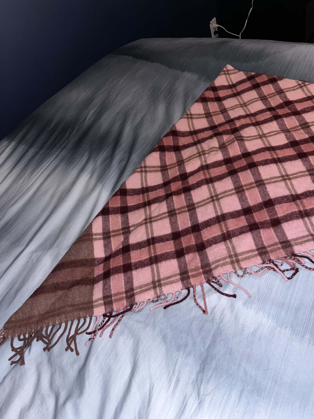 Wilfred Pink and Brown Plaid Scarf