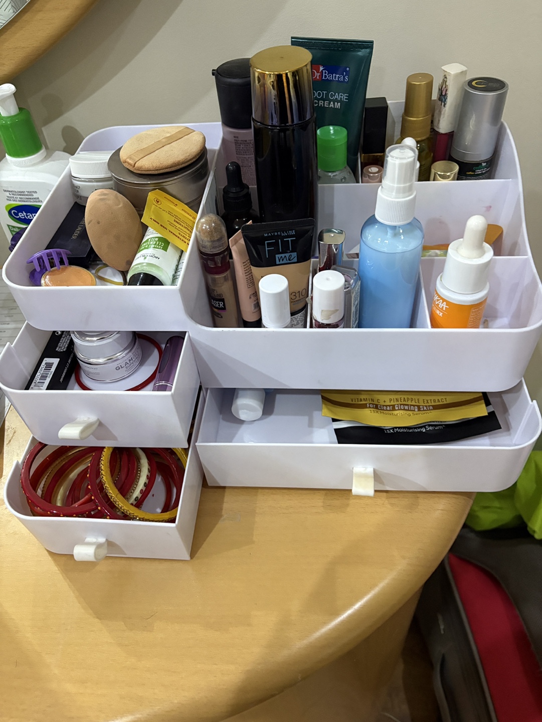 White Makeup Organizer with Drawers