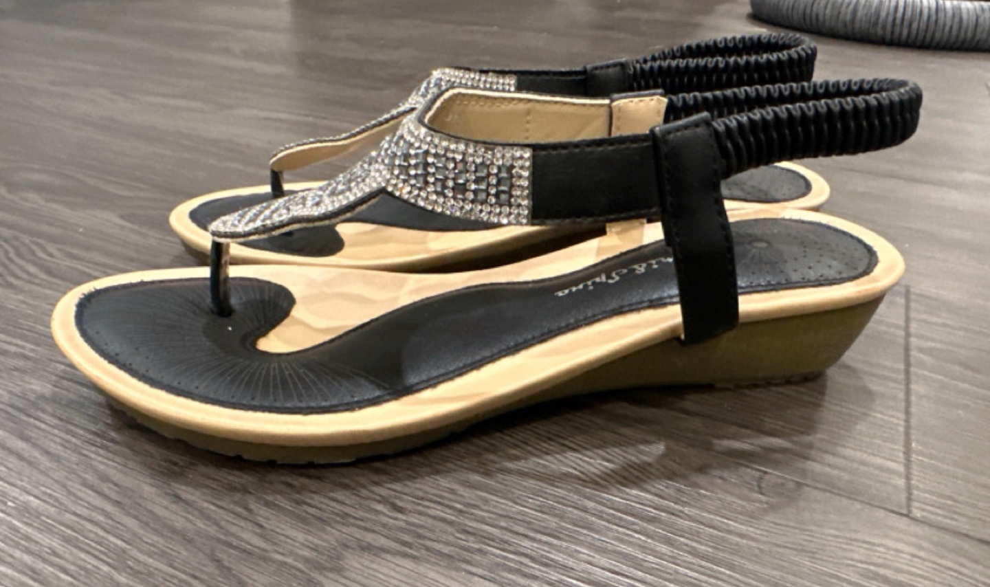 Black Rhinestone Sandals