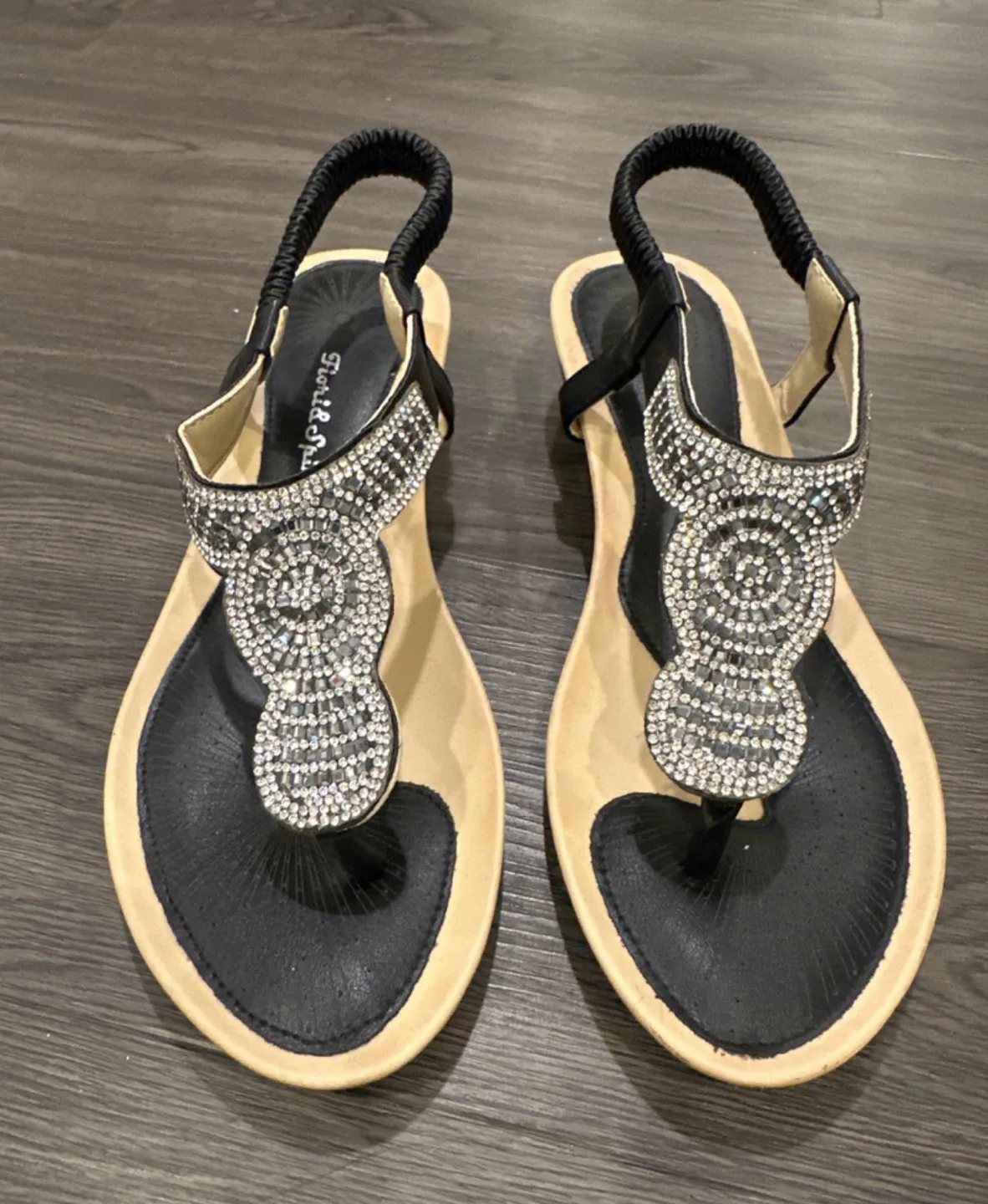 Black Rhinestone Sandals image indicator(2)