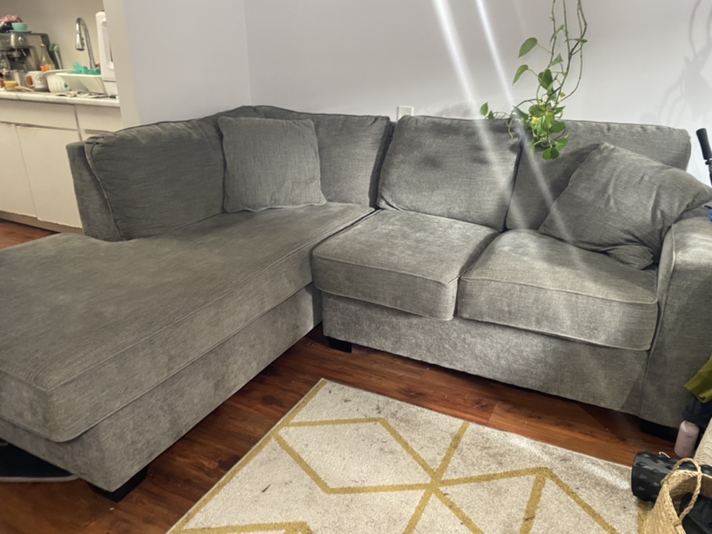 Grey Sectional Sofa L-shape - photo 2
