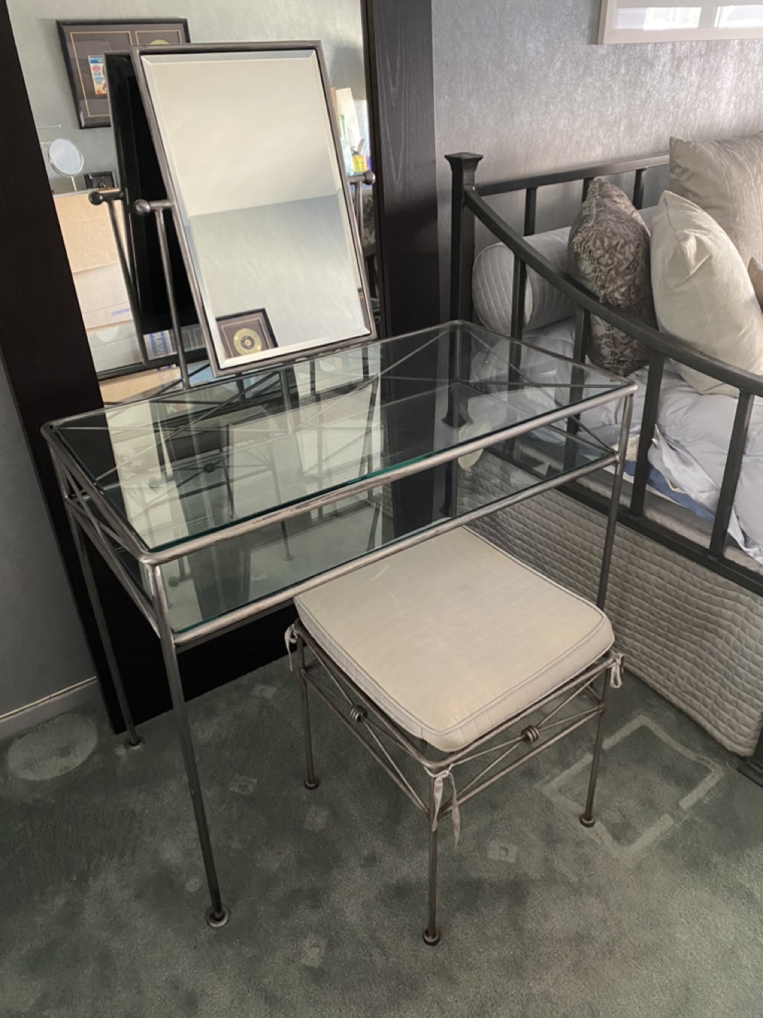 Metal Vanity Set with Mirror - photo 2