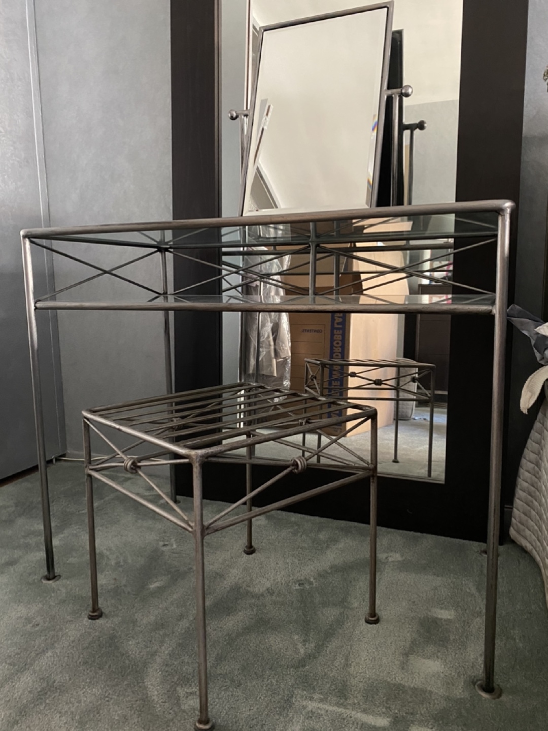 Metal Vanity Set with Mirror - photo 5