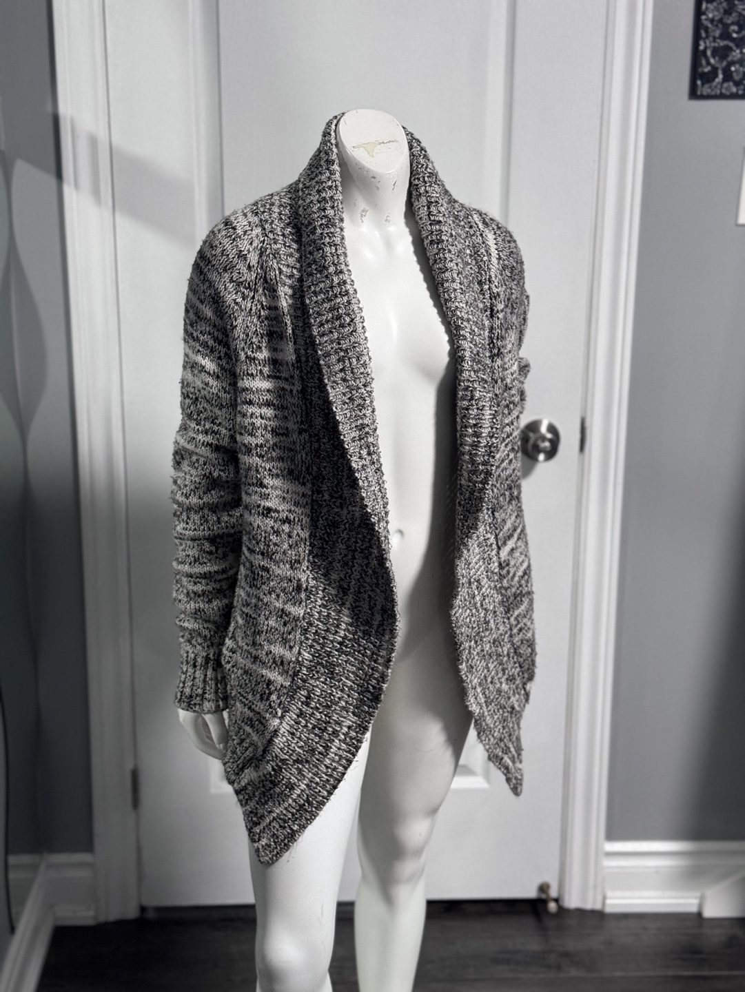 Garage Black and White Knit Cardigan (Small)