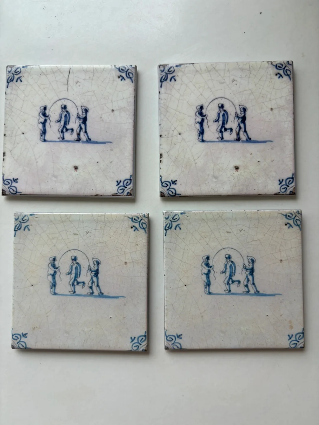 Set of 4 Delft Tiles fridge magnets image indicator(2)