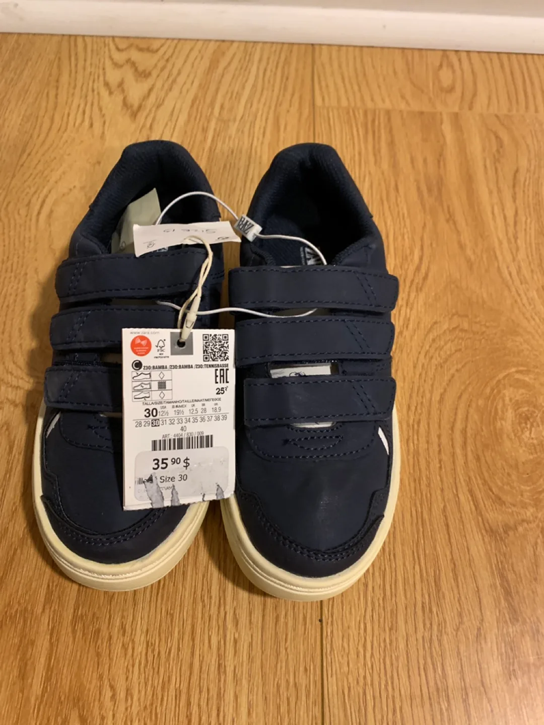 Zara Kids Navy Blue Sneakers Size 30 image indicator(2)