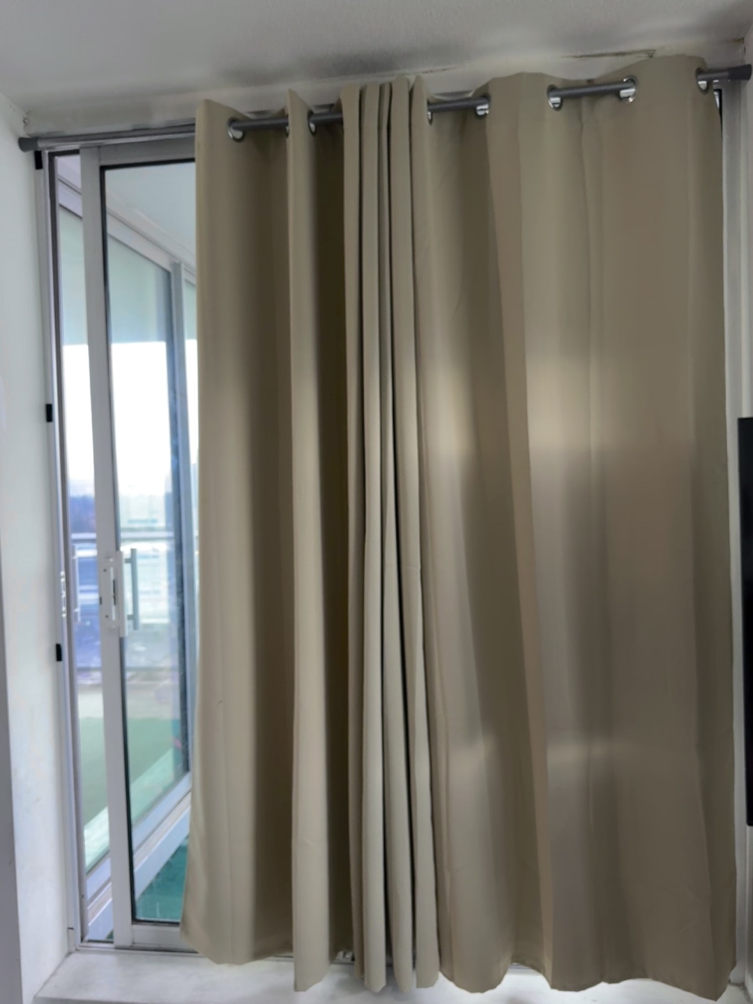 Beige Room Darkening Curtains 3pcs
