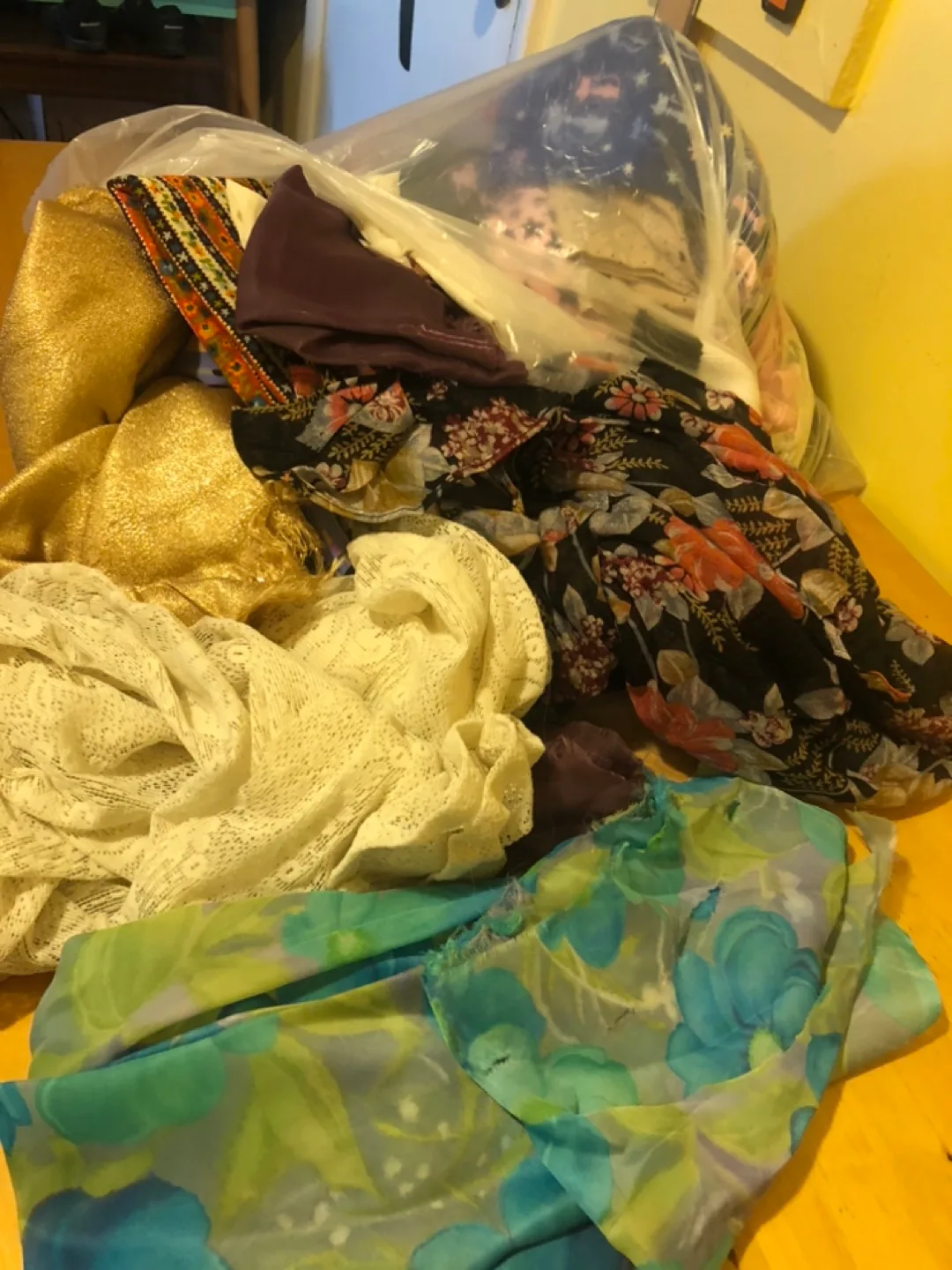 Assortment of Vintage Fabric Remnants image indicator(3)