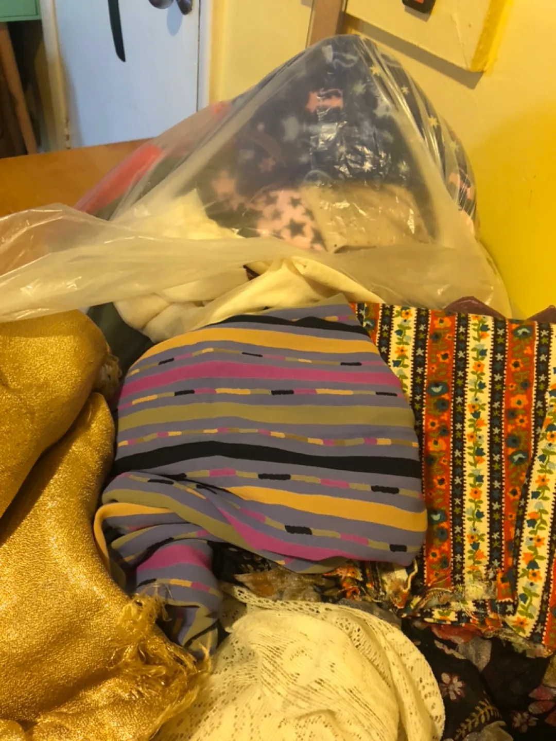 Assortment of Vintage Fabric Remnants image indicator(5)