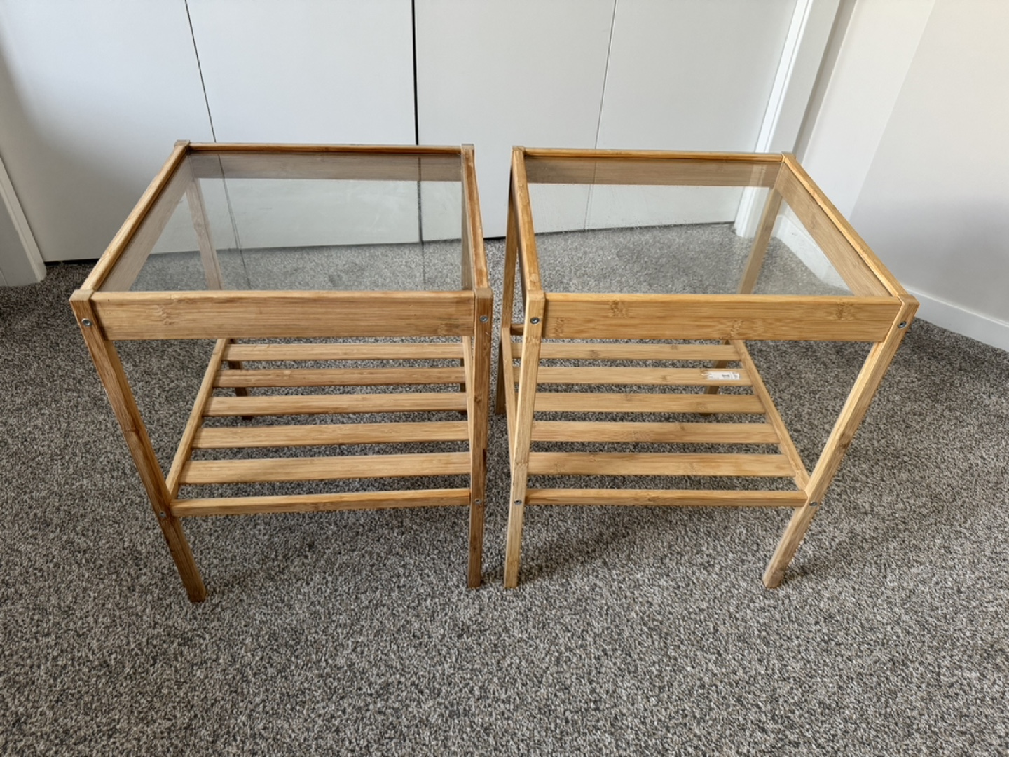 ikea glass side table for 2 $15 - photo 2