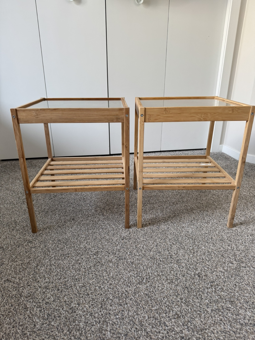 ikea glass side table for 2 $15