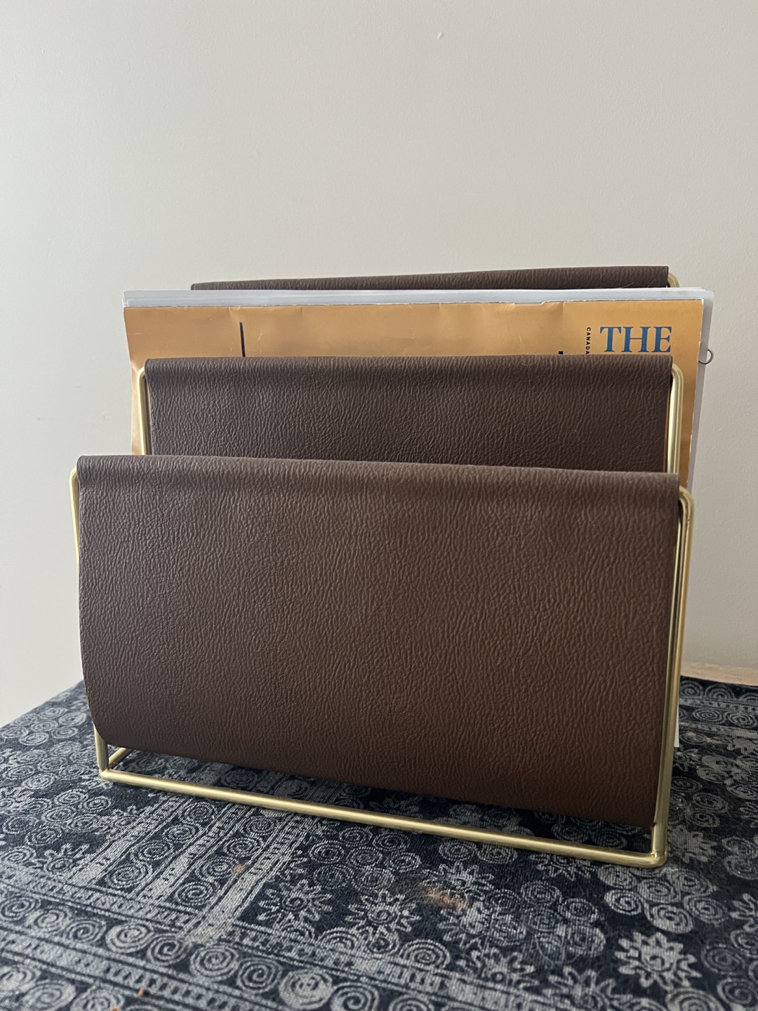 Gold and Brown Magazine Holder - photo 2