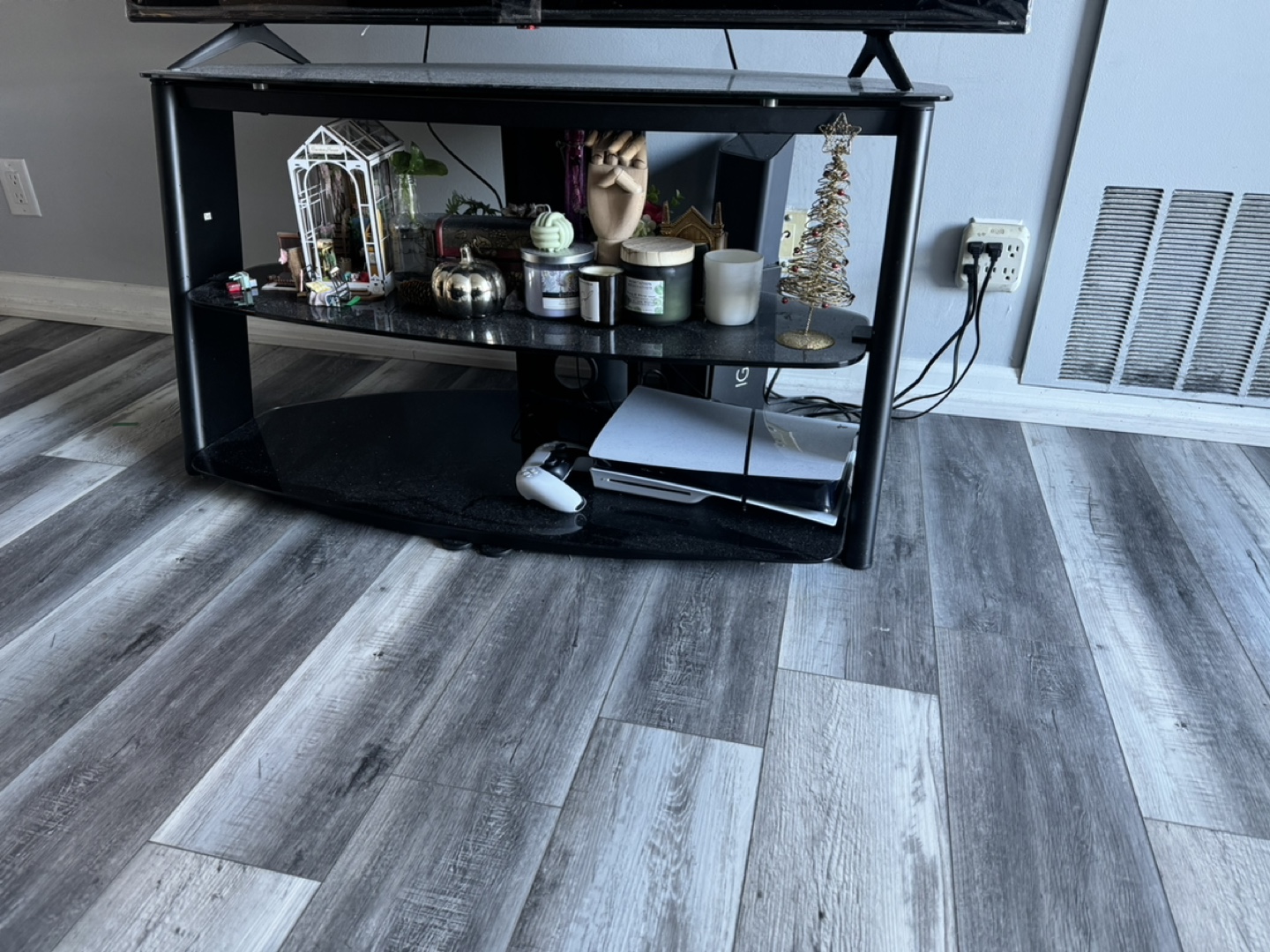 Black Glass TV Stand - photo 3