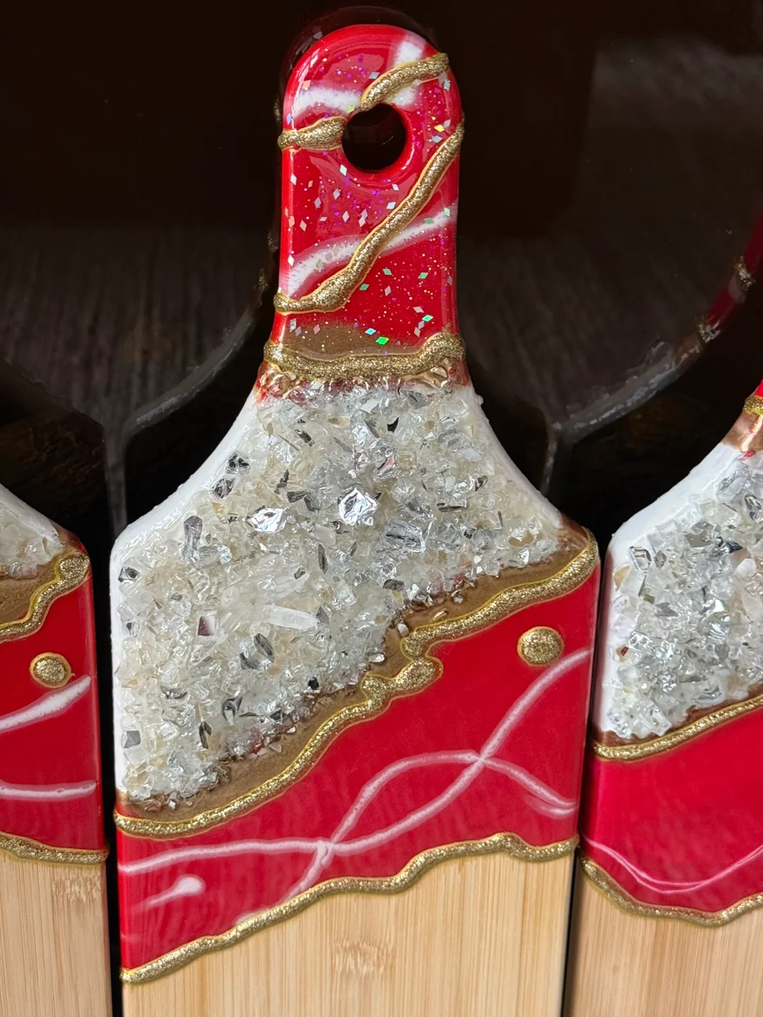 Red and Gold Epoxy Resin charcuterie boards image indicator(7)