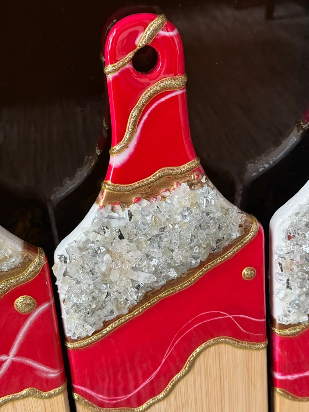 Red and Gold Epoxy Resin charcuterie boards image indicator(6)