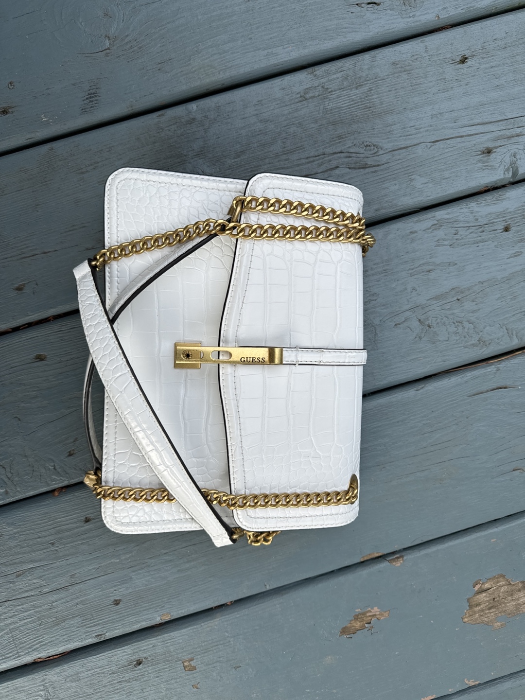 White Guess Chain Bag