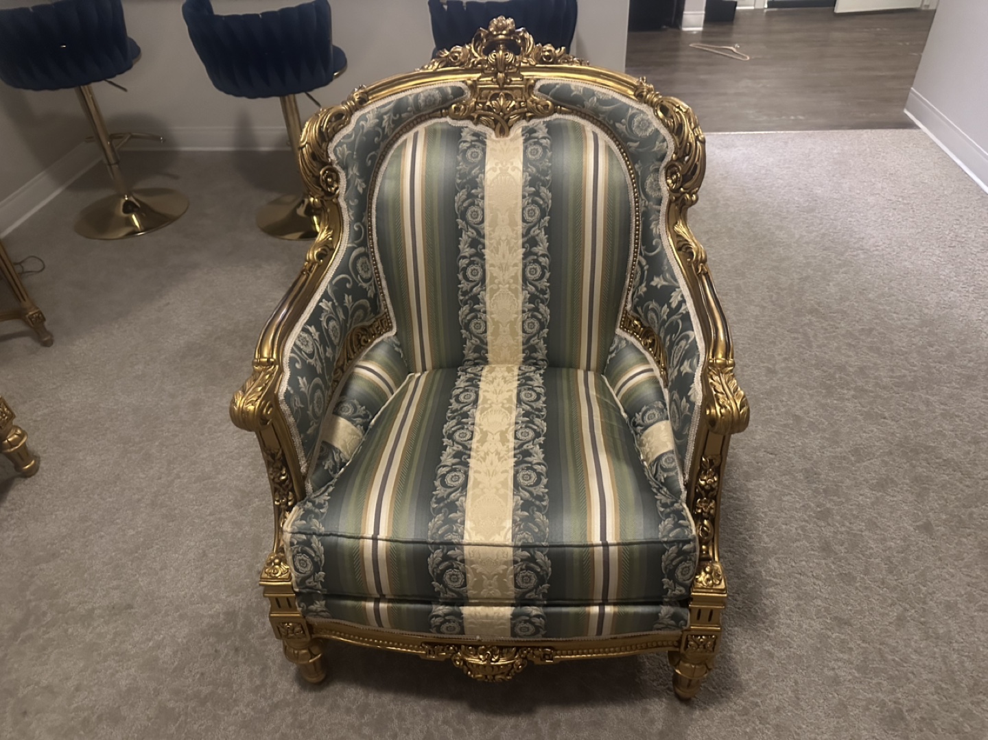 Gold Frame Sofa and Chairs Set