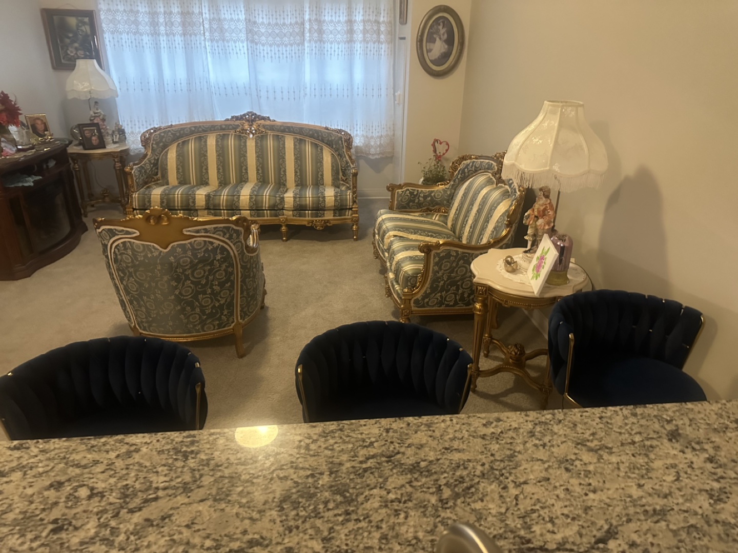 Gold Frame Sofa and Chairs Set - photo 5