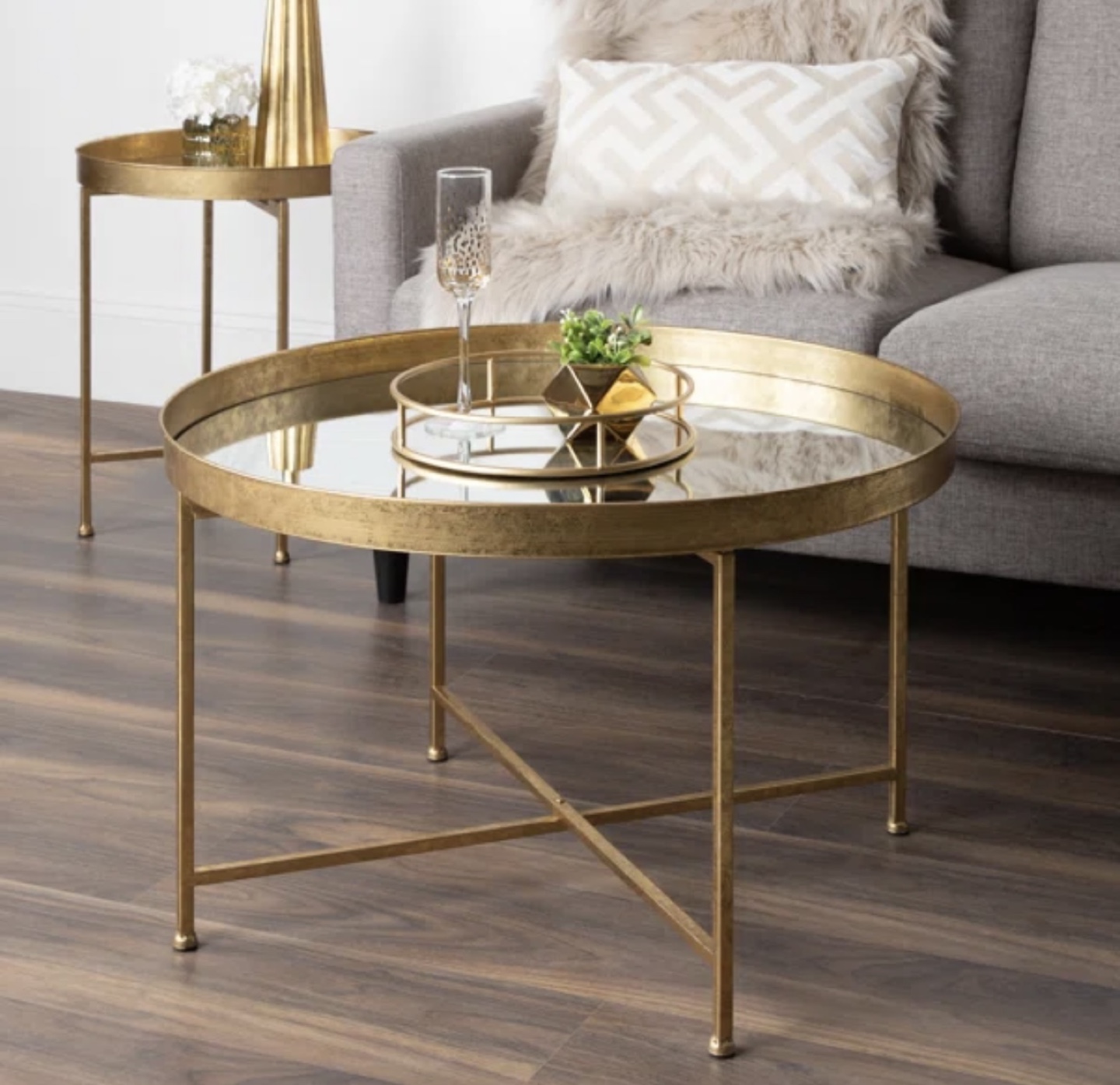Wayfair Brand New Round Glass Coffee Table - photo 2