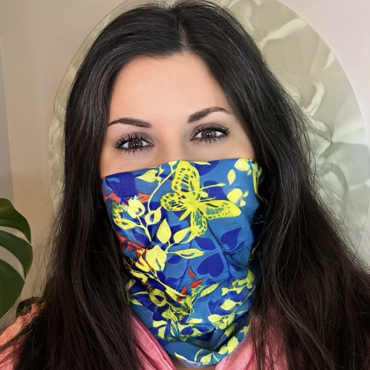 Wy Summer Floral Print Neck Warmer Face Mask Gator Buff (D/)