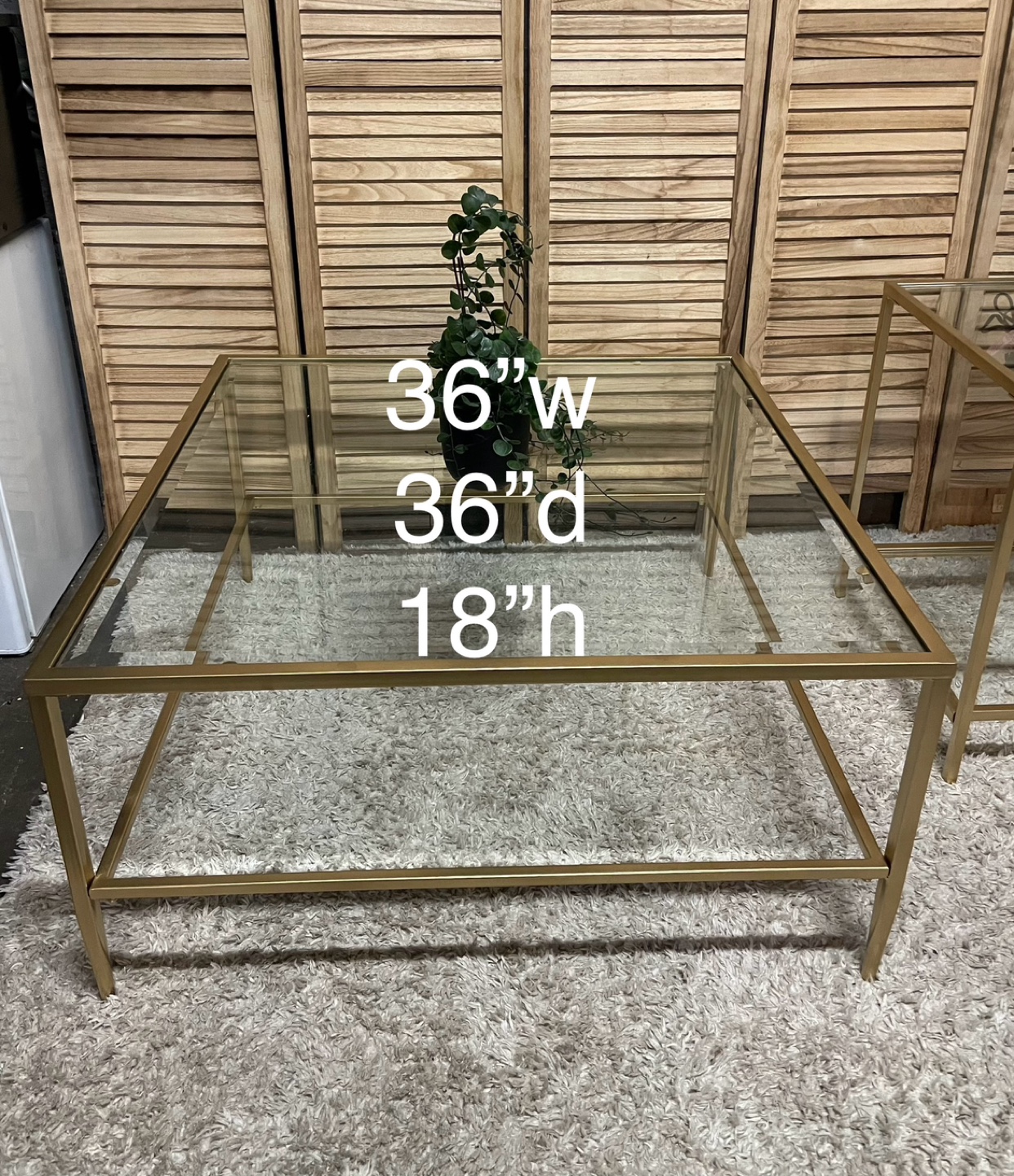 Gold Glass Coffee Table Set - photo 5