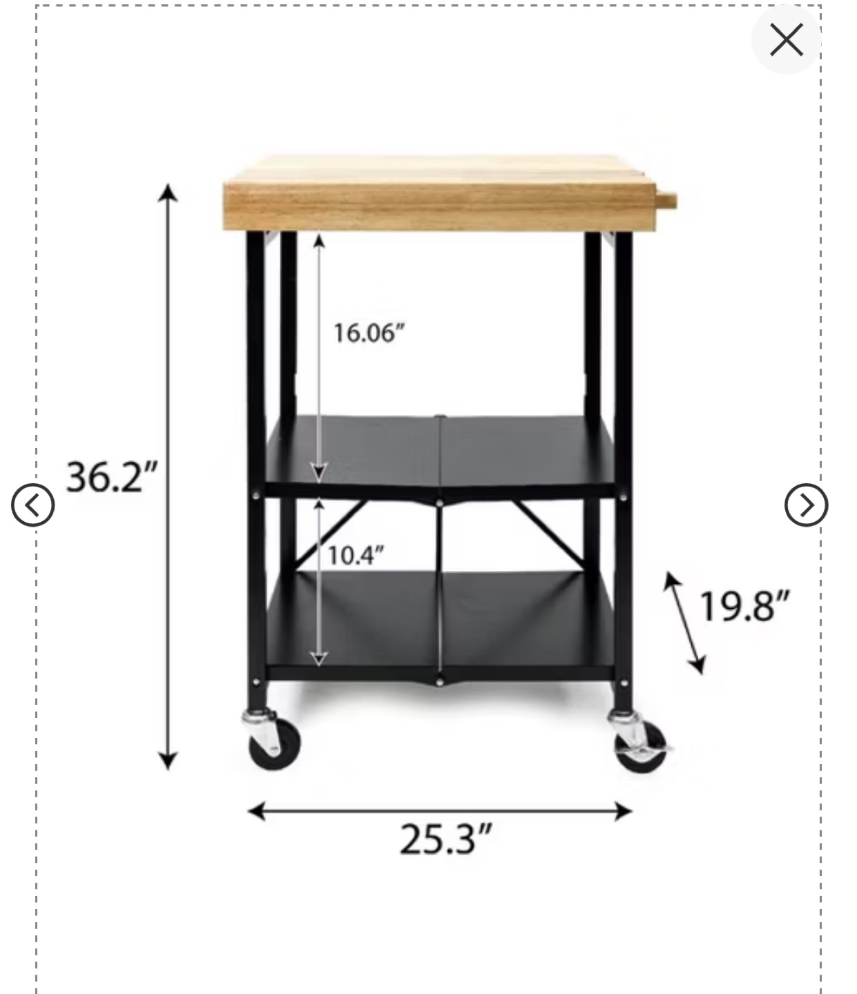 Target Folding Kitchen Cart - photo 5