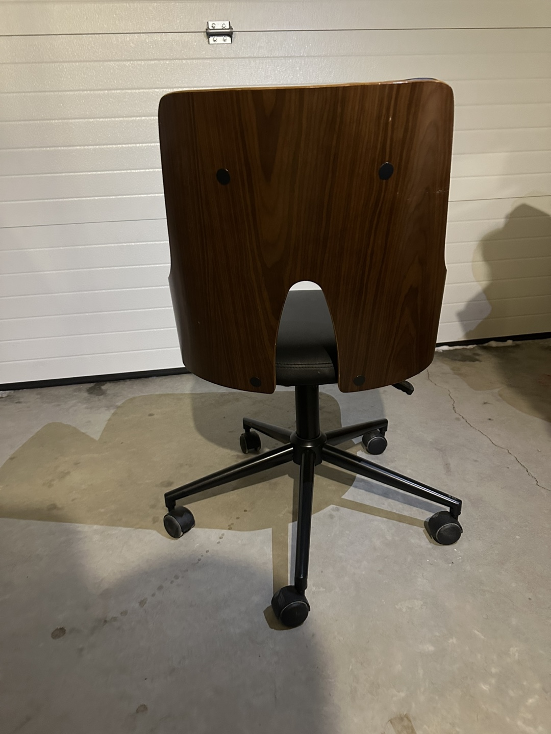 Black Office Chair with Wooden Back - photo 4