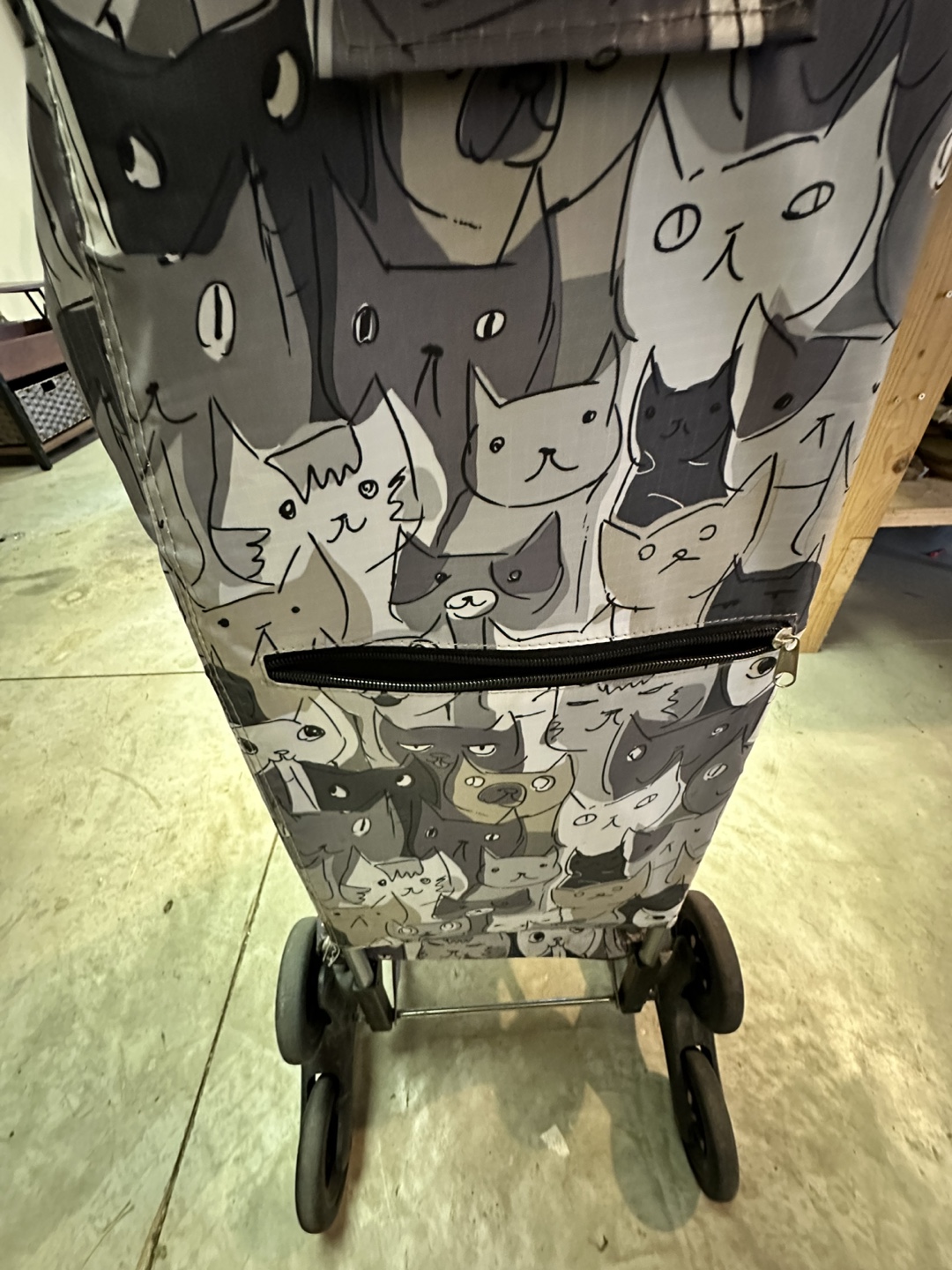 Rolling Shopping Trolley with Cat Pattern - photo 4