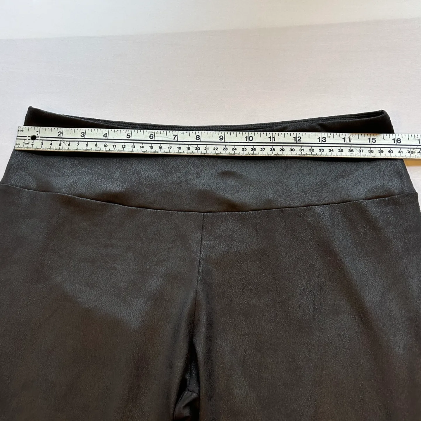 Lily Morgan Coated Faux Leather Leggings Womens Size L image indicator(7)