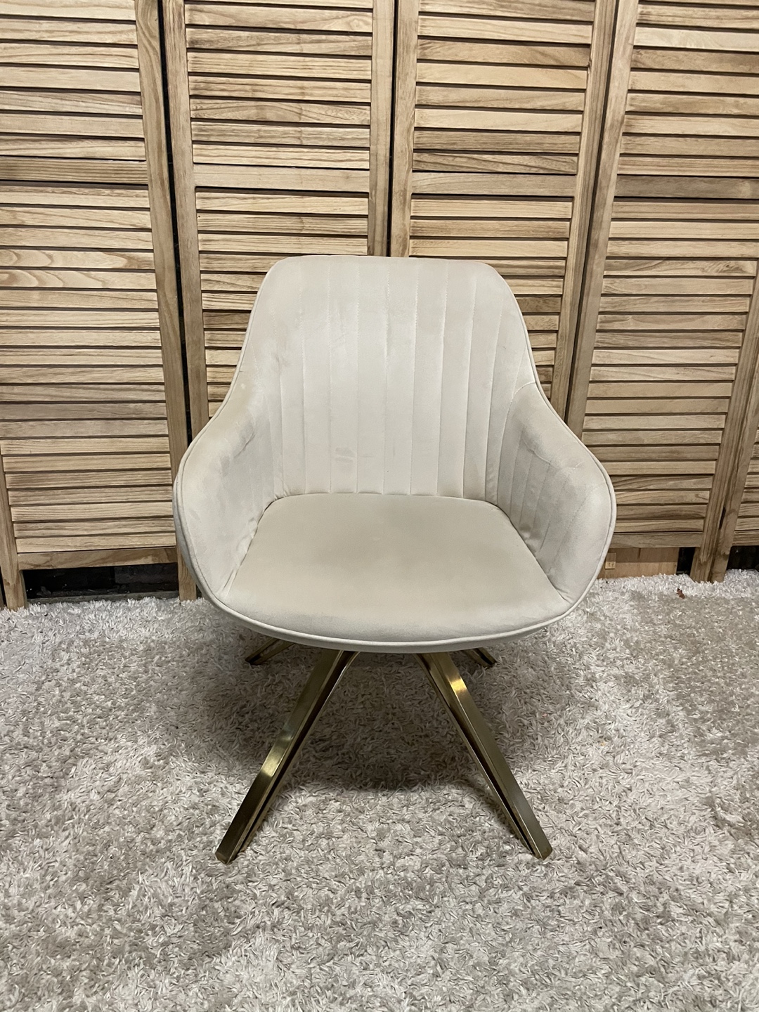 Velvet Swivel Accent Chair with Gold Legs - photo 2