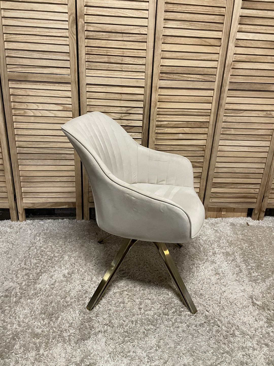 Velvet Swivel Accent Chair with Gold Legs