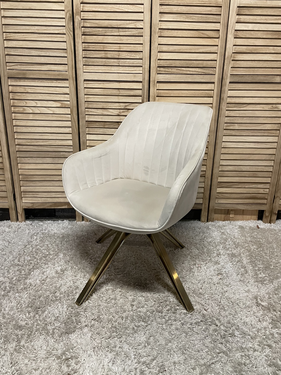 Velvet Swivel Accent Chair with Gold Legs - photo 3