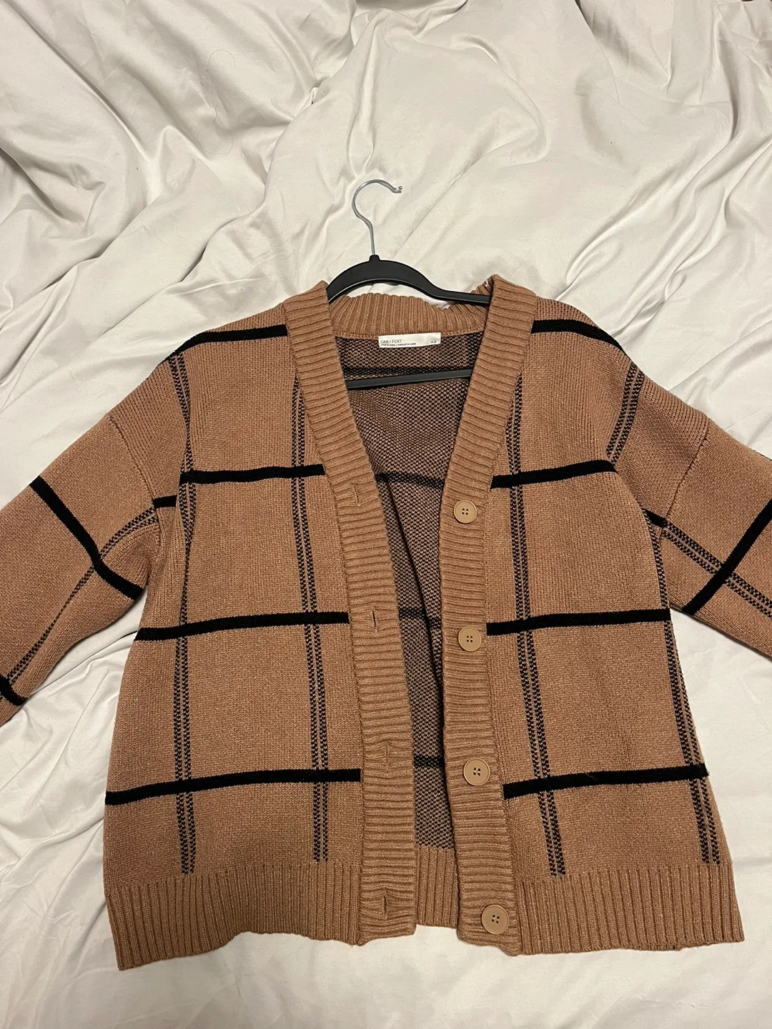 Oak + Fort Brown Plaid Cardigan thumbnail