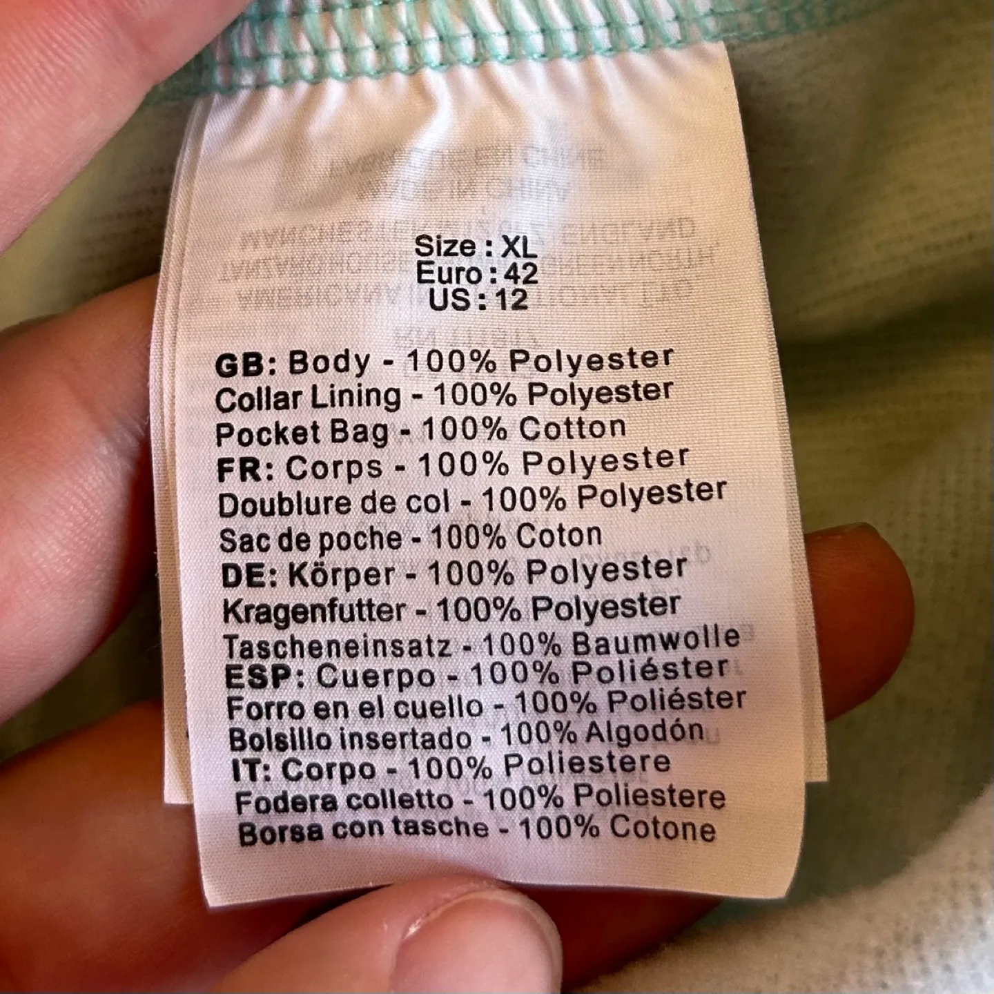 Bench Mint Green Fitted Zip Up Lightweight Jacket Size XL image indicator(6)