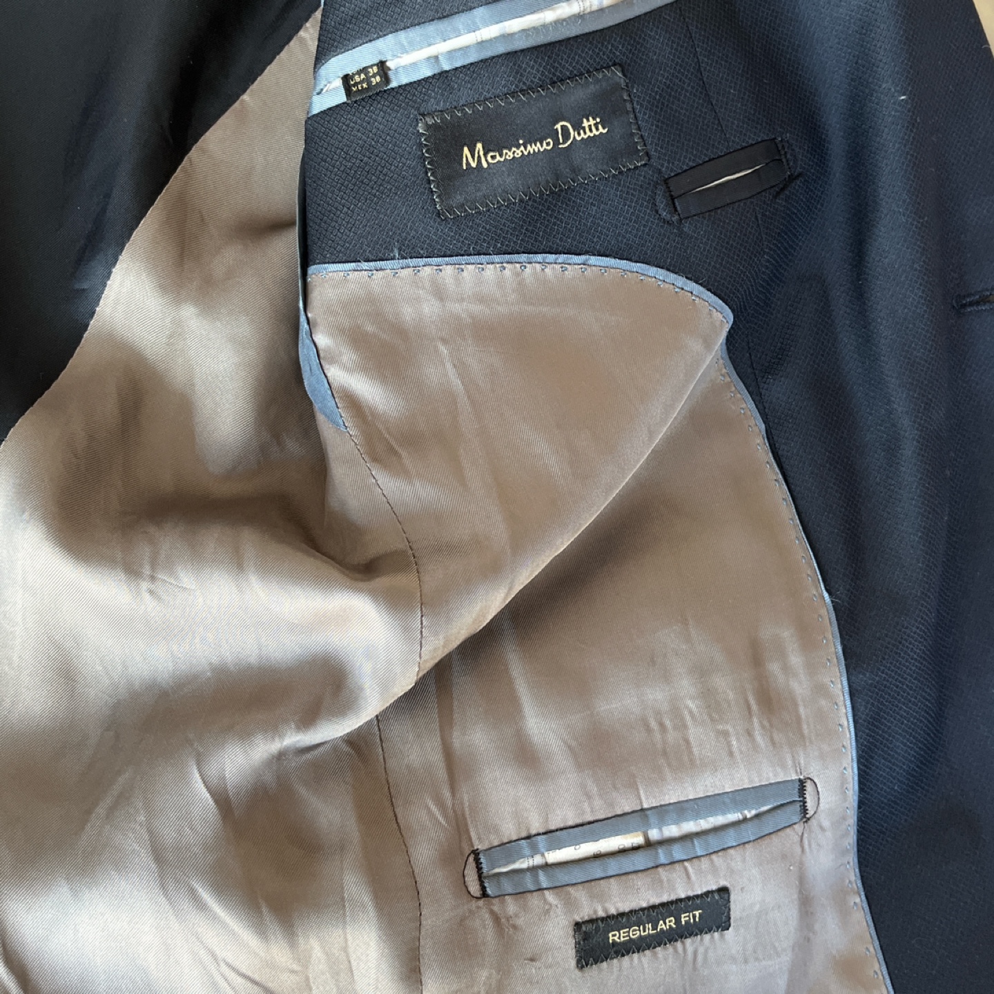 Massimo Dutti Dark Navy Suit Jacket and Pants - photo 2