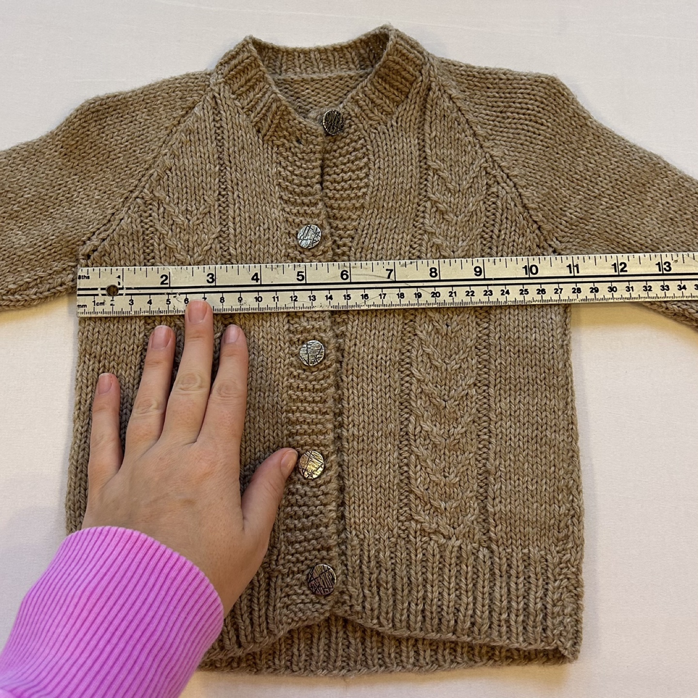 Vintage 1982 Handmade Knit Kids Button Up Cardigan Size 3T - photo 5