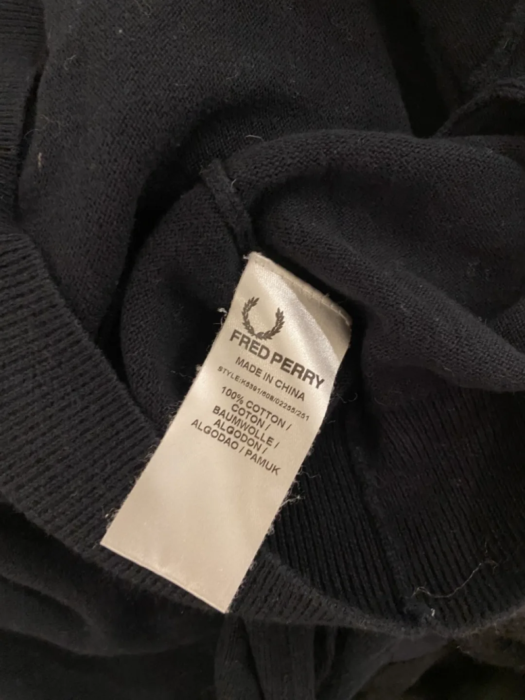 Fred Perry Black Cardigan with Blue and Teal Trim image indicator(4)