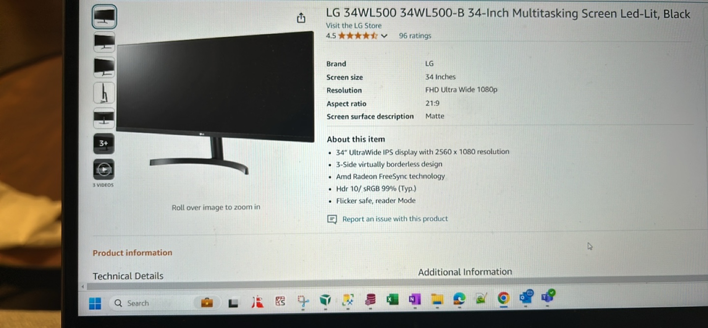 LG 34WL500-B 34-Inch Ultrawide Monitor - photo 3