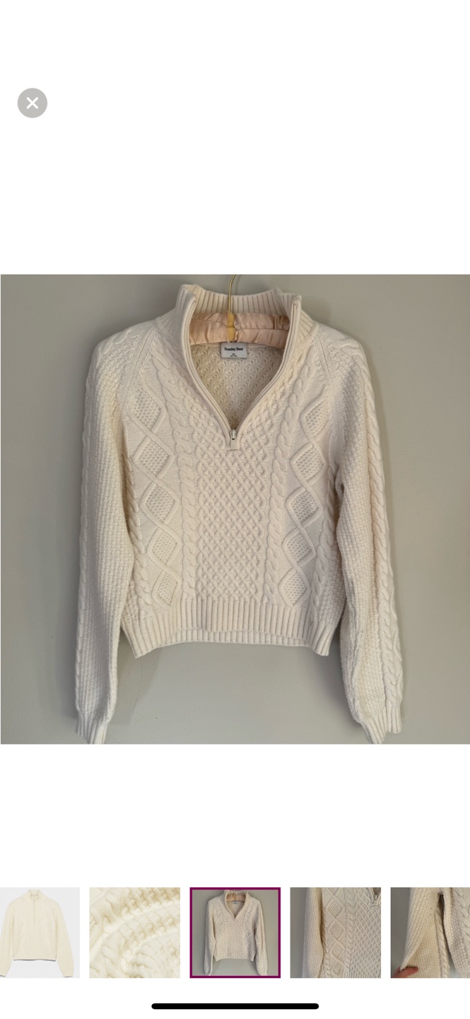 Sunday Best Cream Cable Knit Boreal Sweater - photo 2