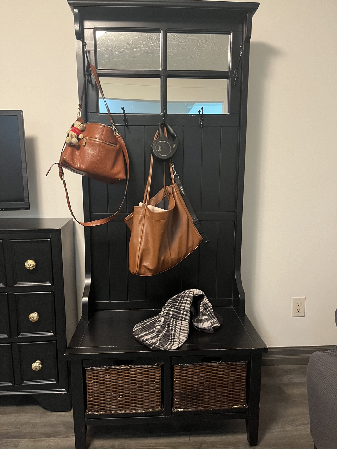 Pier 1 - Black /Brown Hall Tree with Storage - photo 3