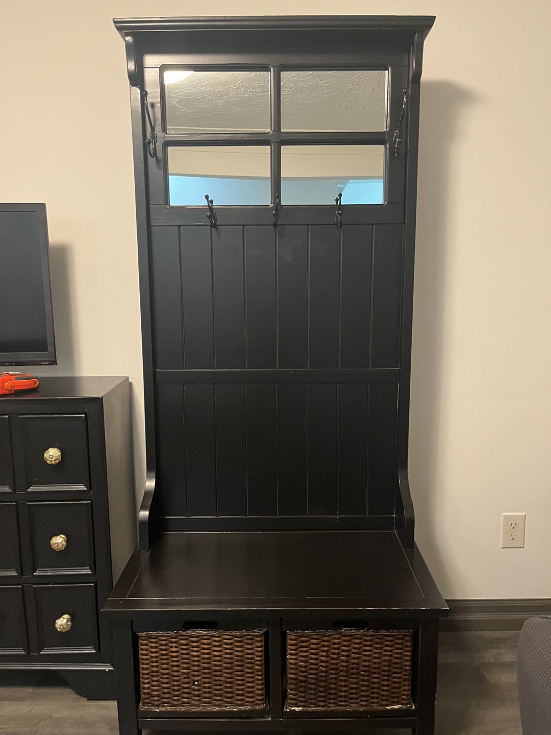 Pier 1 - Black /Brown Hall Tree with Storage