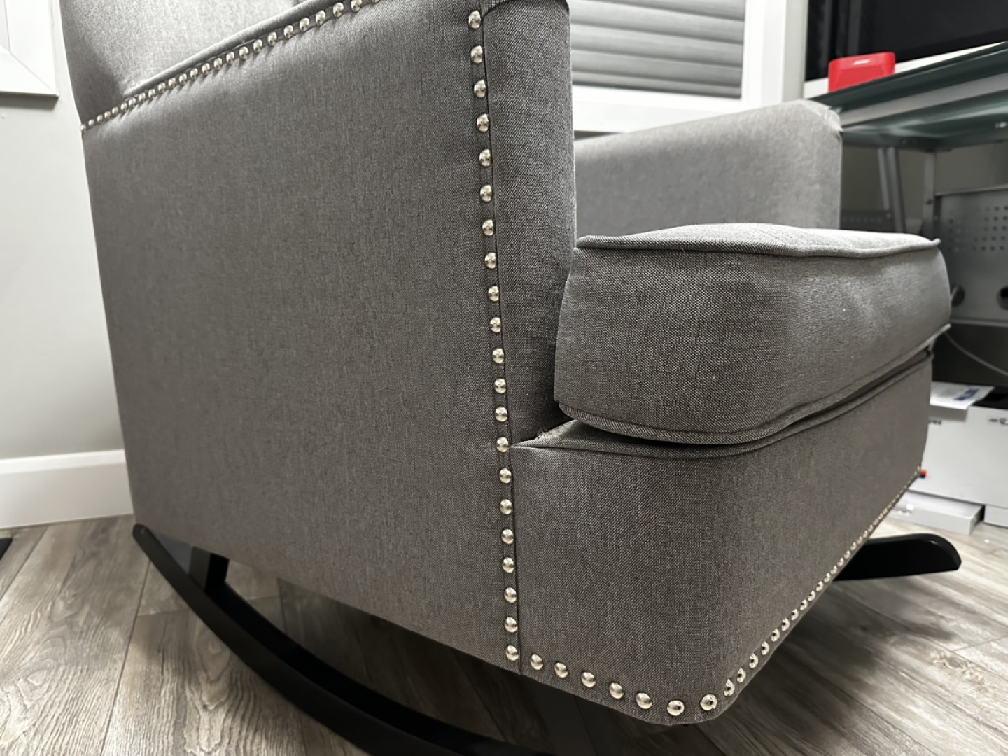 Grey Upholstered Rocking Chair - photo 2