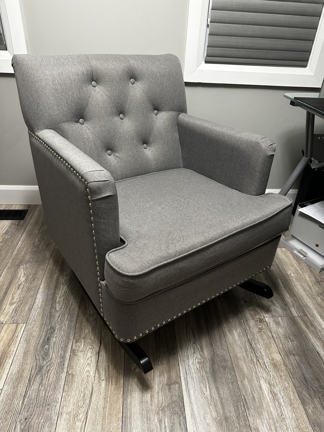 Grey Upholstered Rocking Chair - photo 4