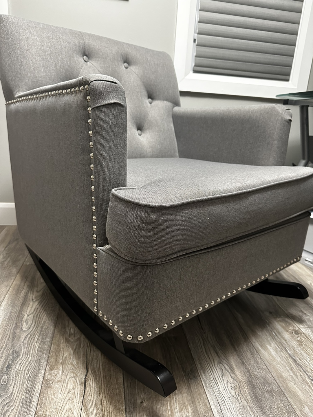Grey Upholstered Rocking Chair - photo 3