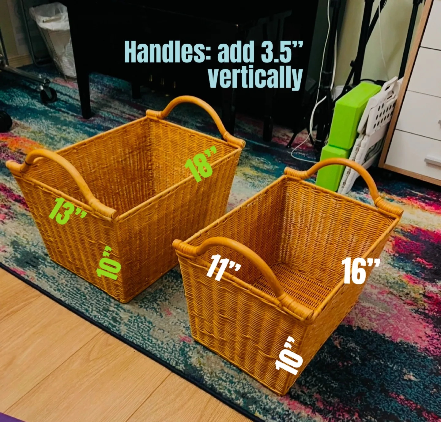 Set of 2 Wicker Storage Baskets image indicator(2)