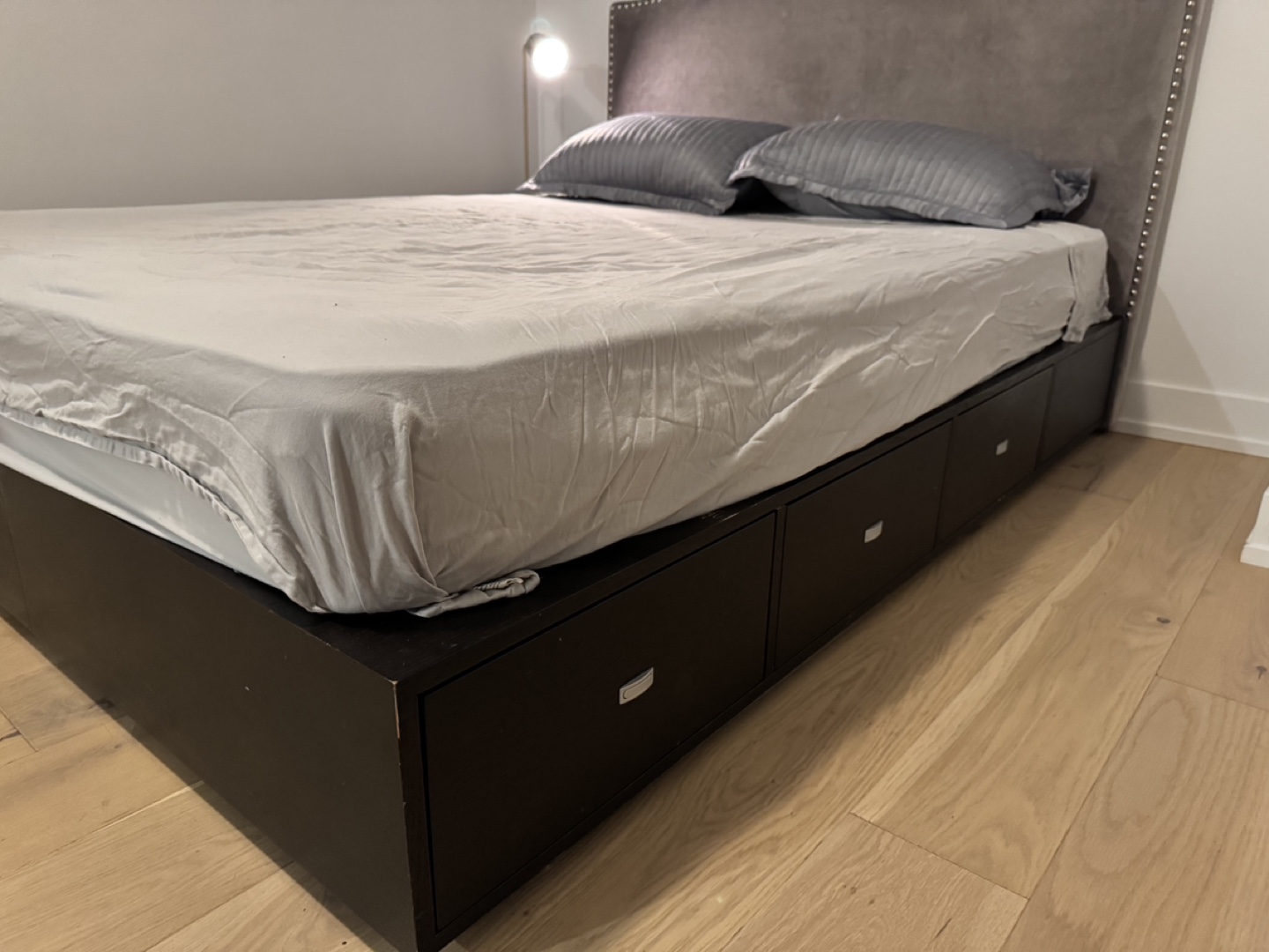 Queen-Sized Bed Frame with Headboard and Storage Drawers - photo 4