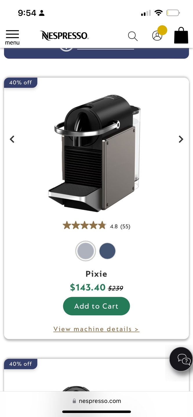 Nespresso Pixie Coffee Machine - photo 2