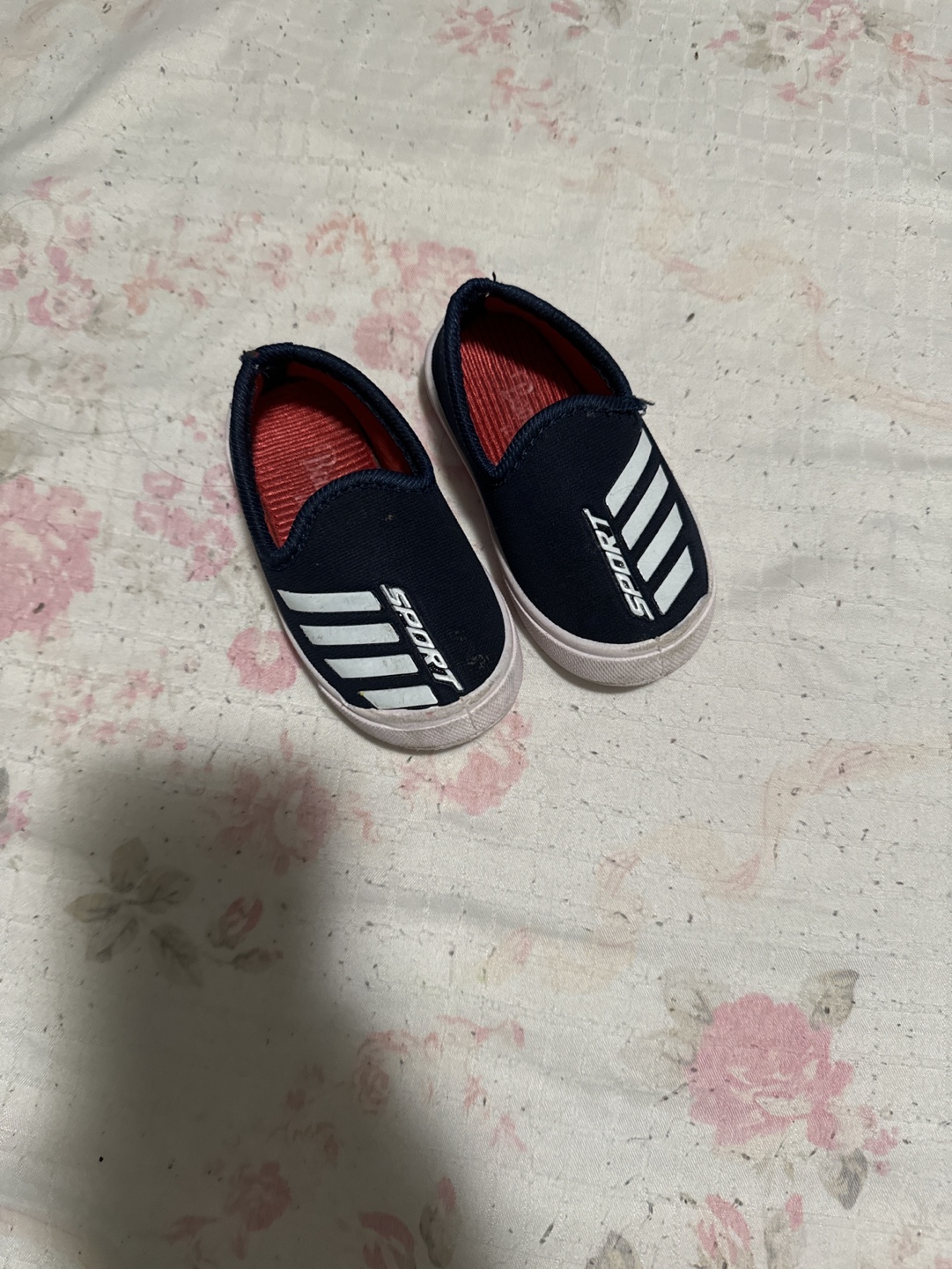 Blue slip-on shoes